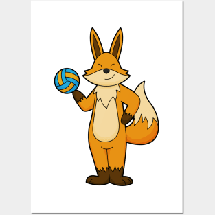 Fox as Volleyball player with Volleyball Posters and Art